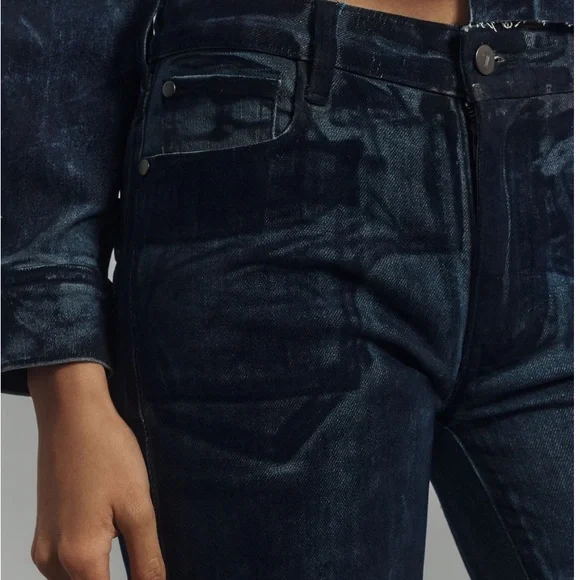 Dark Blue Flared Jeans Pilcro - Picture 3 of 11